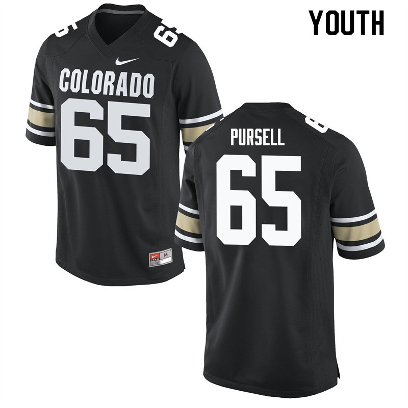 Youth #65 Colby Pursell Colorado Buffaloes College Football Jerseys Sale-Home Black